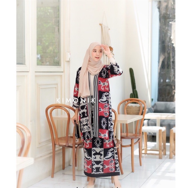 BAJU TENUN KIMONIK MADAM SET CATUR