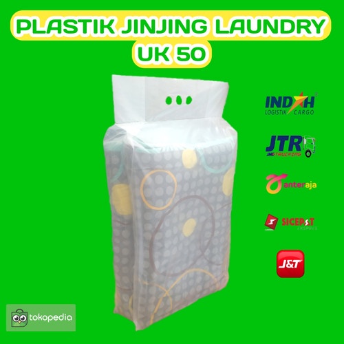 Plastik Jinjing Laundry 3 Jari Uk 50 /Plastic Packing Baju laundri Bag