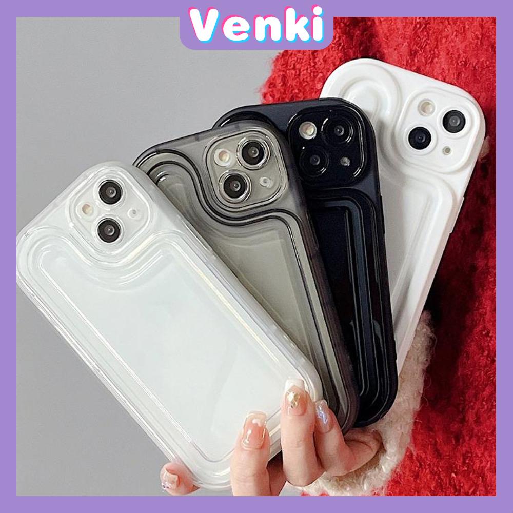 For iPhone 14 Pro Max TPU Soft Case Clear Simple Glossy Black White Airbag Camera Protection Shockproof Back Cover Compatible For iPhone 14 13 Plus Pro Max 12 11