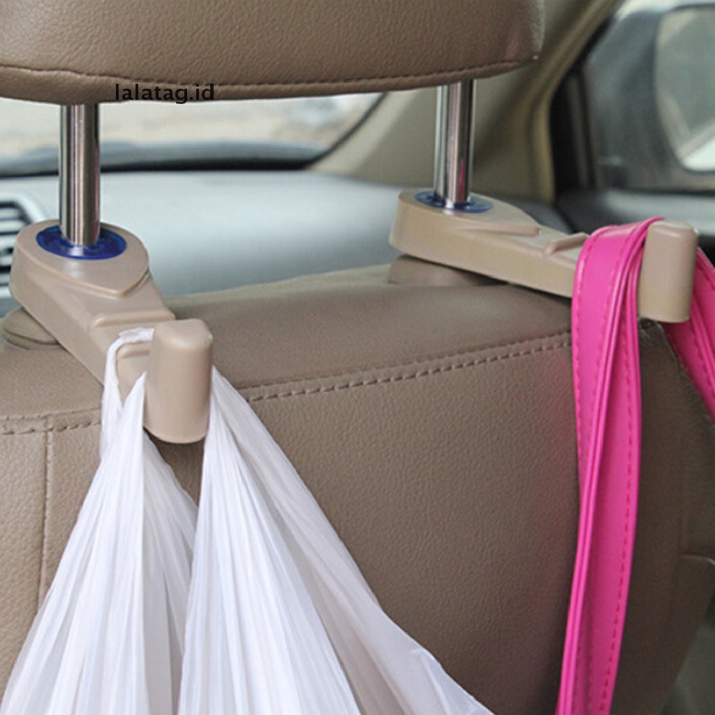 [lalatag] 2pcs Sandaran Kepala Kursi Mobil Sandaran Kepala Stand Dompet Bag Cloth Organizer Holder Hooks Hanger [ID]