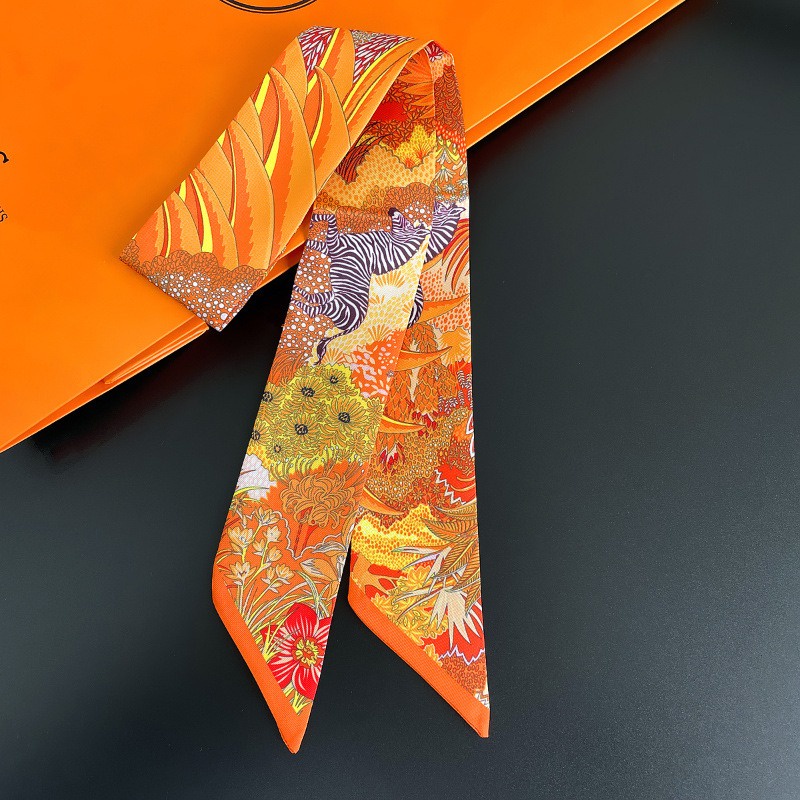 Scarf Syal Scraft Selendang Bandana Leher Wanita Twilly Tas Motif Batik Premium Aksesoris Rambut Bahan Satin Silk