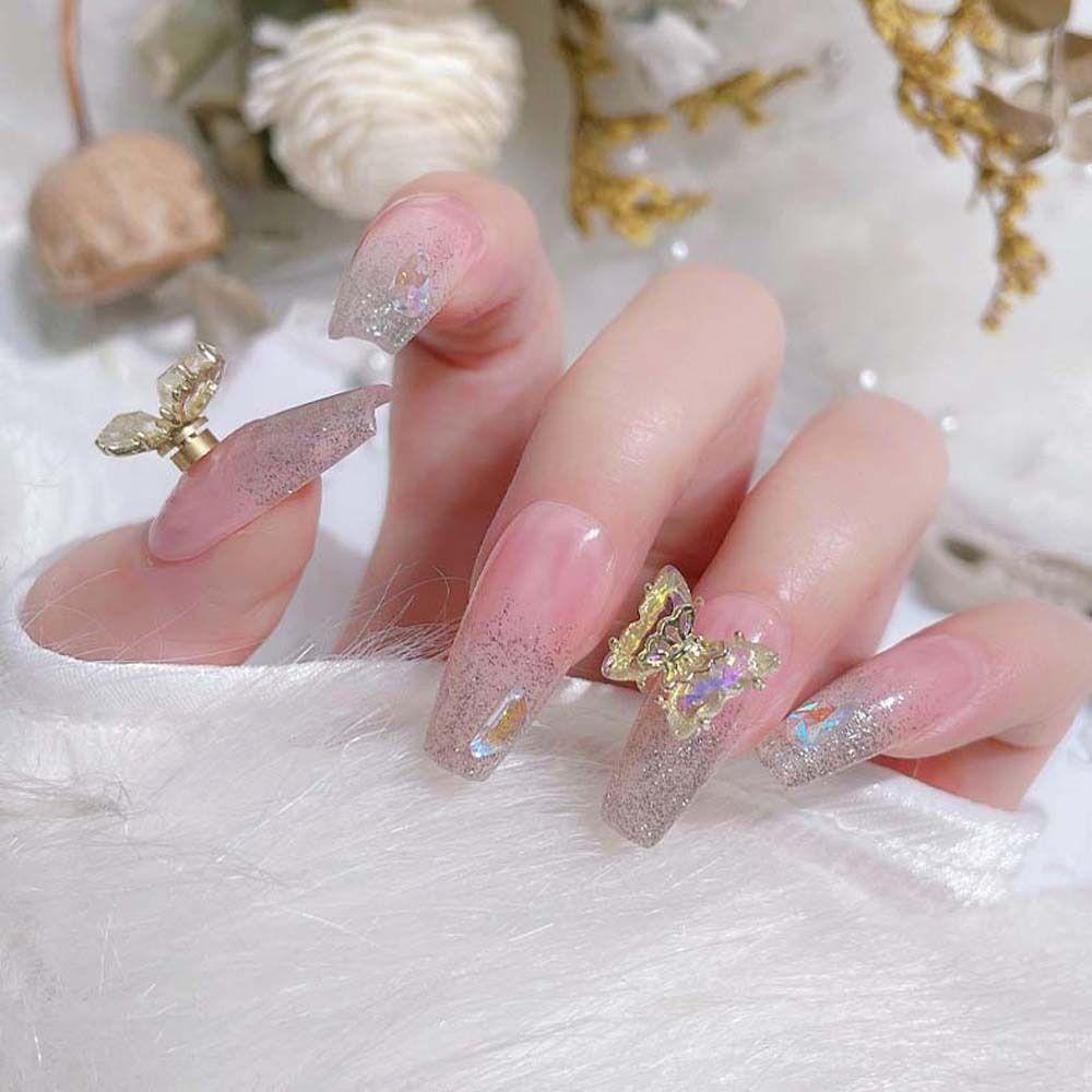 Mxbeauty Kupu-Kupu Nail Art Rhinestones Wanita Manicure Aksesoris Hiasan Kuku Perhiasan Kuku