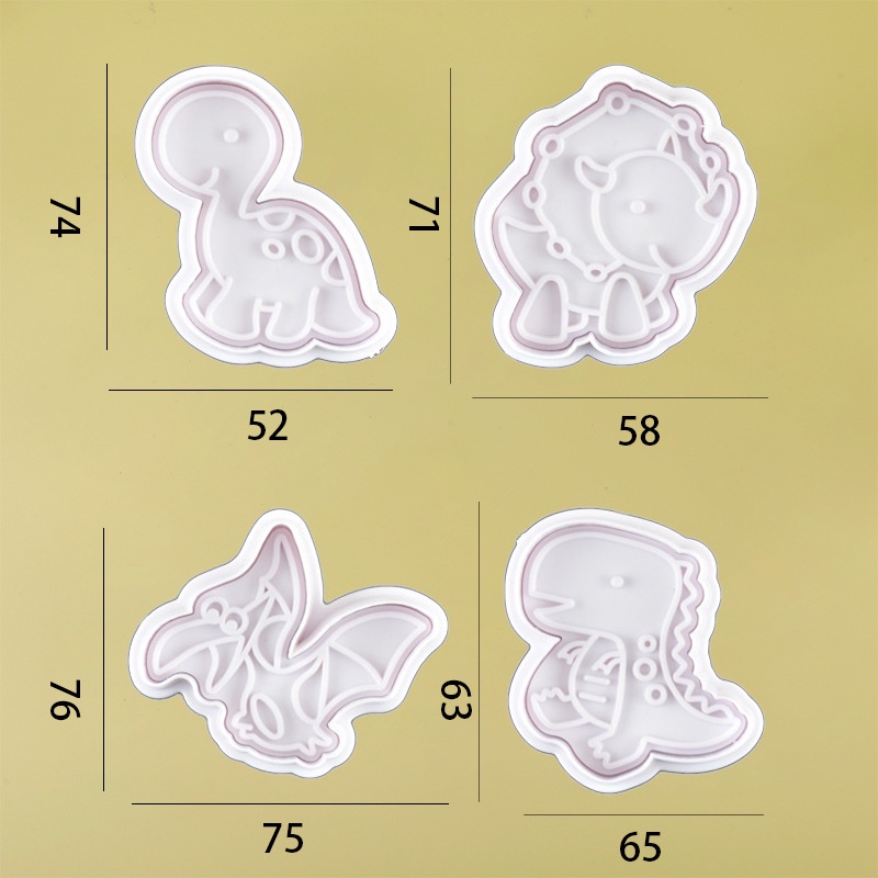 4pcs/Set Cetakan Kue Kering Animal Dinosaurus /Cookies Cutter Hewan Dino Hampers Birthday Lebaran Dino/Pemotong Kue