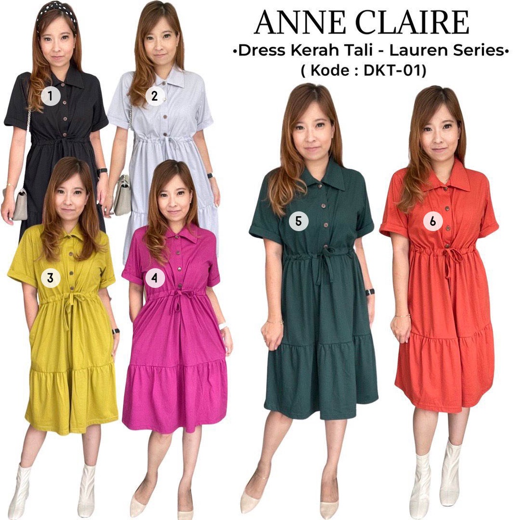 Daster DT Dress Kerah Tali (DKT) All Size Anne Claire Dewasa Bumil Busui Friendly Wanita Mini Dress 