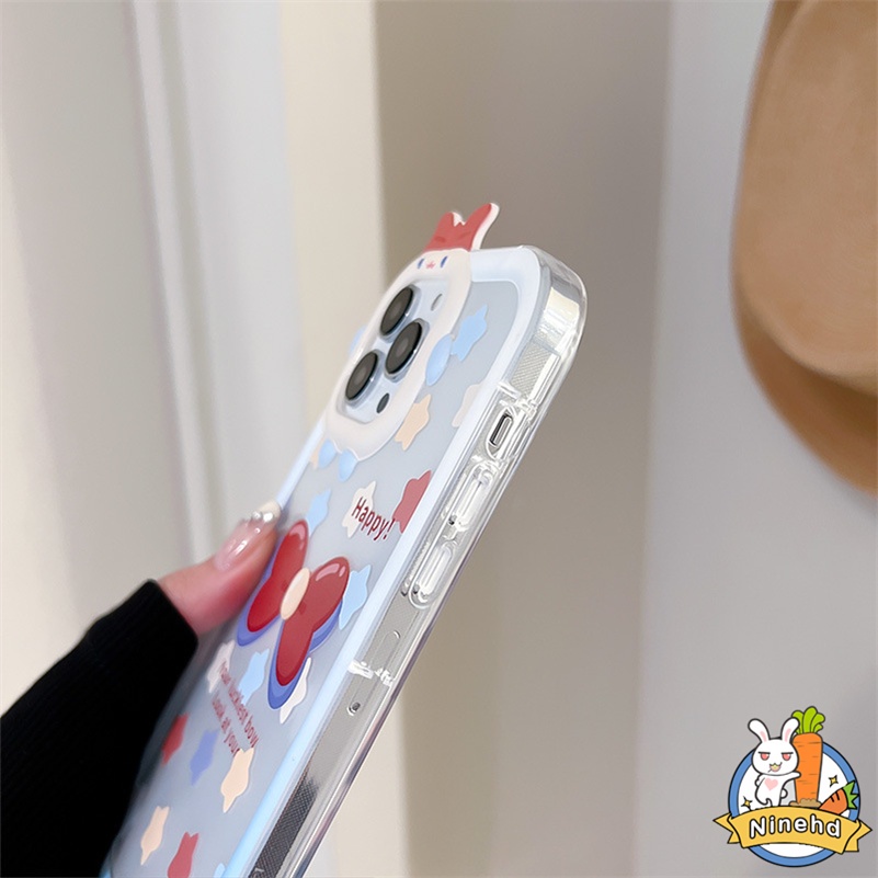 IPHONE Casing Kompatibel Untuk Iphone14 13 12 11 Pro Max X Xr Xs Max7 8 6 6s Plus Se2020Kartun Simpul Busur Kecil Lensa Ponsel Shockproof Bening Silikon Soft Case Cover Pelindung