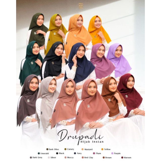 hijab instan terbaru/ hijab  instan drupadi by puan