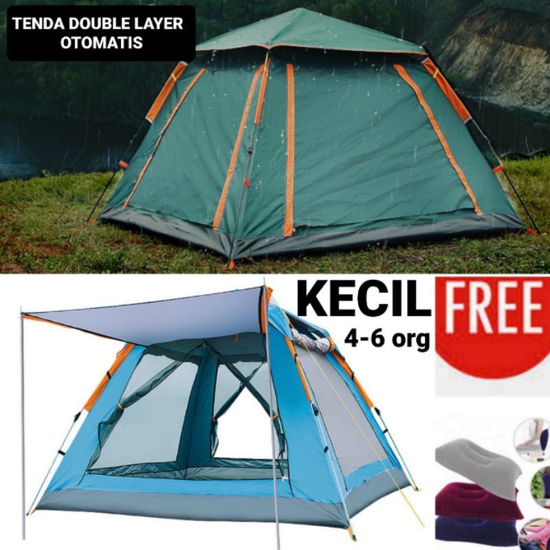 Tenda Camping Otomatis 4-6 Orang Double Layer [KQ5]