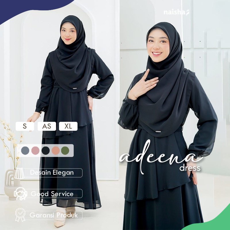 Adeena Dress / Dress Kondangan / Dress Hitam / Gamis Hitam / Dress Wisuda