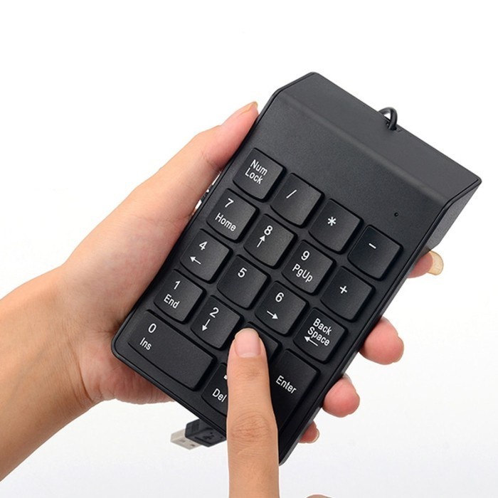 Keyboard numeric mini NB wired usb 19 keys membrane - keypad angka numerik nomor kabel