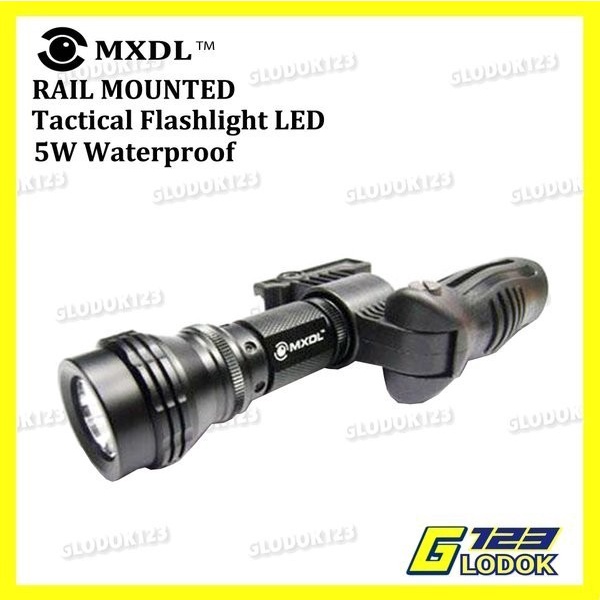 Senter Tactical Flashlight Mounting Grip Metal Airsoft Rifle MXDL 5W