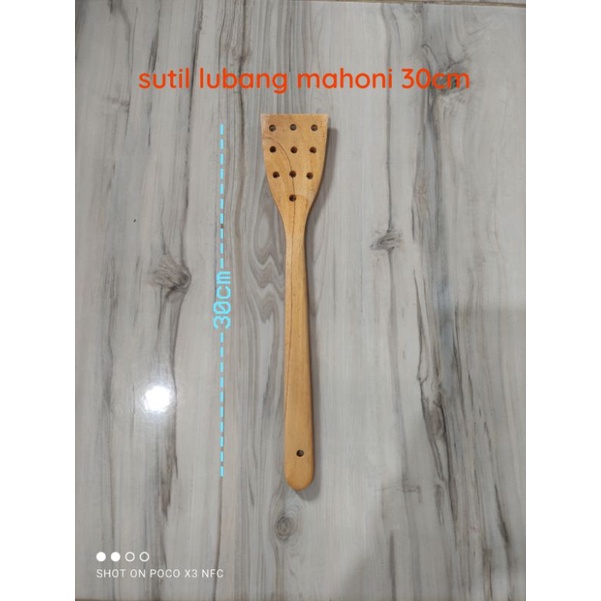 Sutil / Sendok / Spatula / Sodet Kayu Mahoni P30cm set isi 4 pcs