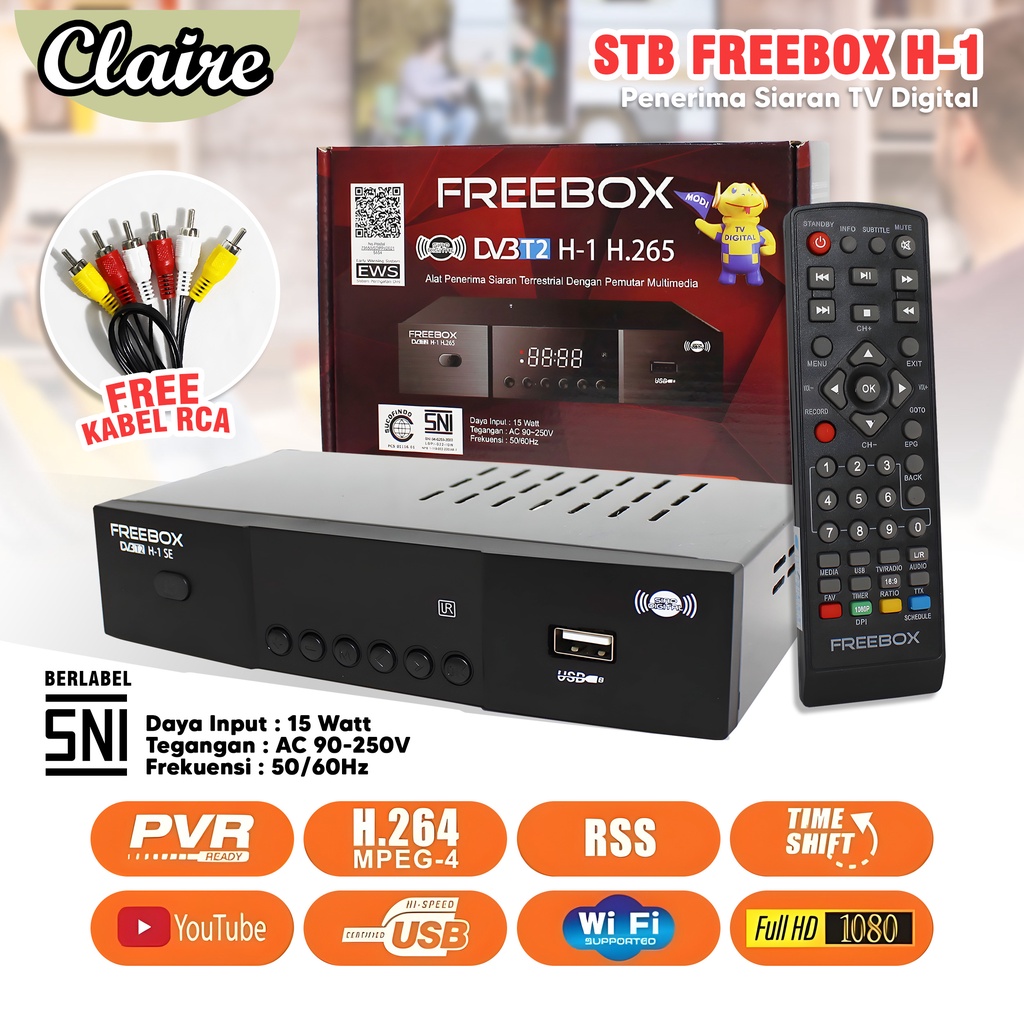 Set Top Box FreeBox H-1 Penerima Siaran Digital Receiver Full HD/ ST