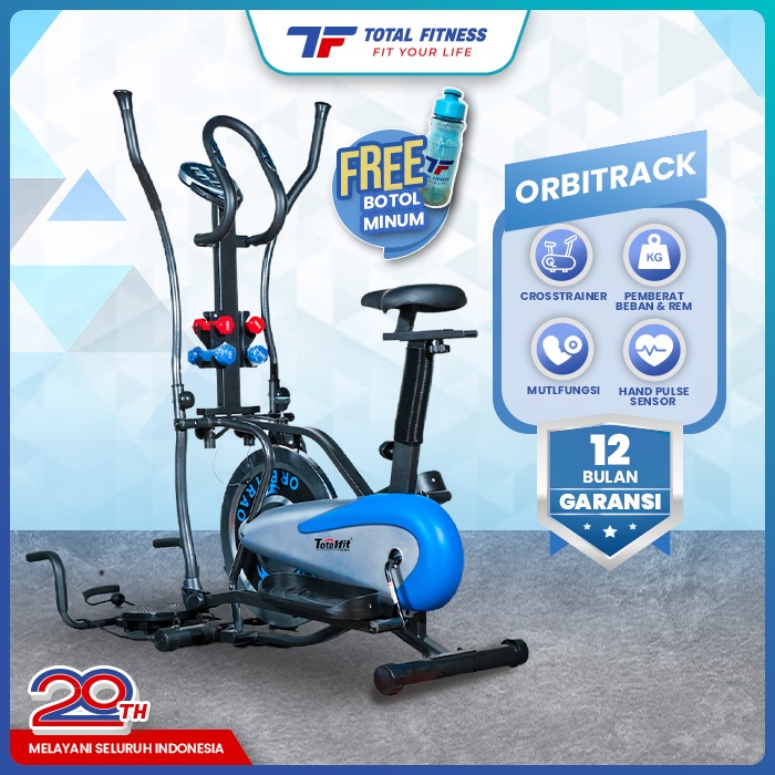 TOTAL FITNESS Alat Fitness Elliptical Crosstrainer Bike Orbitrack 6 IN 1
