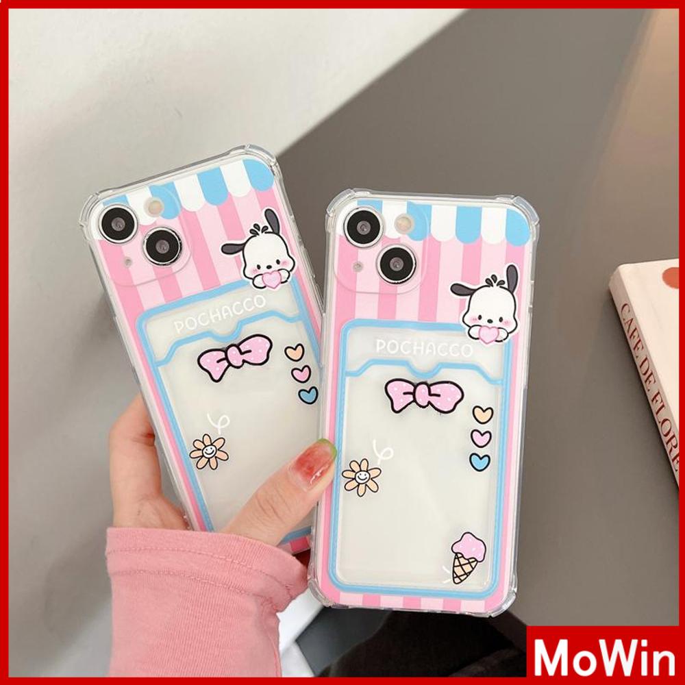 For iPhone 14 Pro Max iPhone Case Card Holder Card Storage Clear Case TPU Soft Case Shockproof Cover Camera Cute Cartoon Compatible with iPhone 11 12 13 Pro Max 7Plus XR XS MAX 7 8