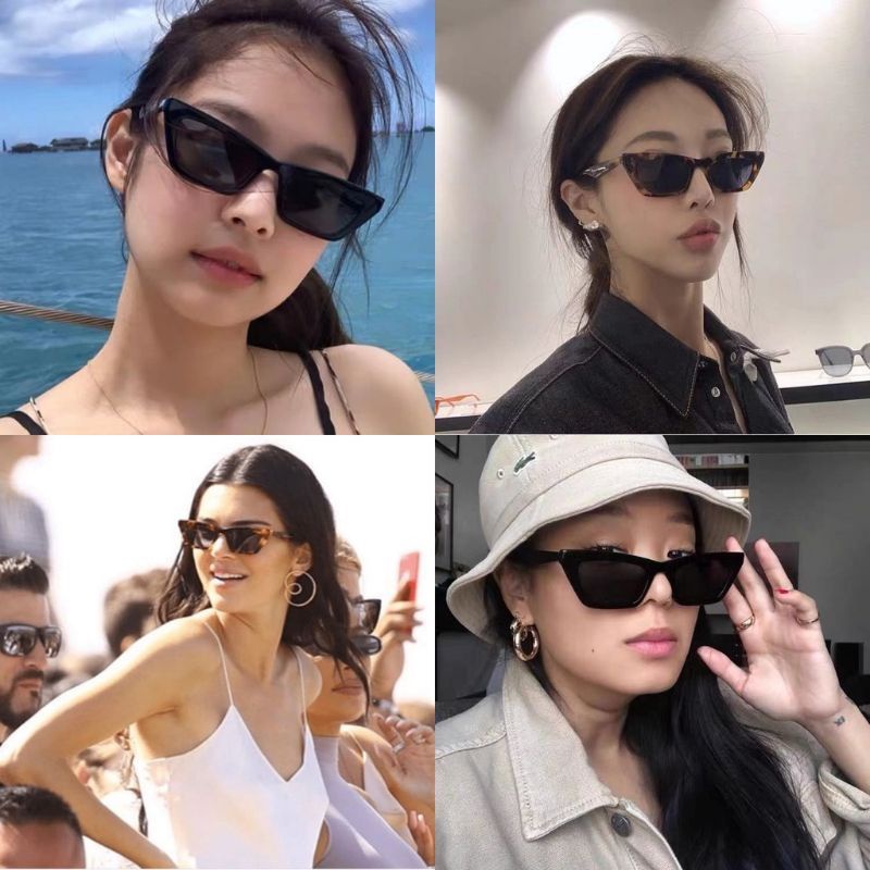 kacamata hitam pinggir lancip tajam yuqi Jeffery Jennie black sunglasses kacamata// Kacamata Hitam Wanita Korean Fashion Kacamata Gaya Wanita