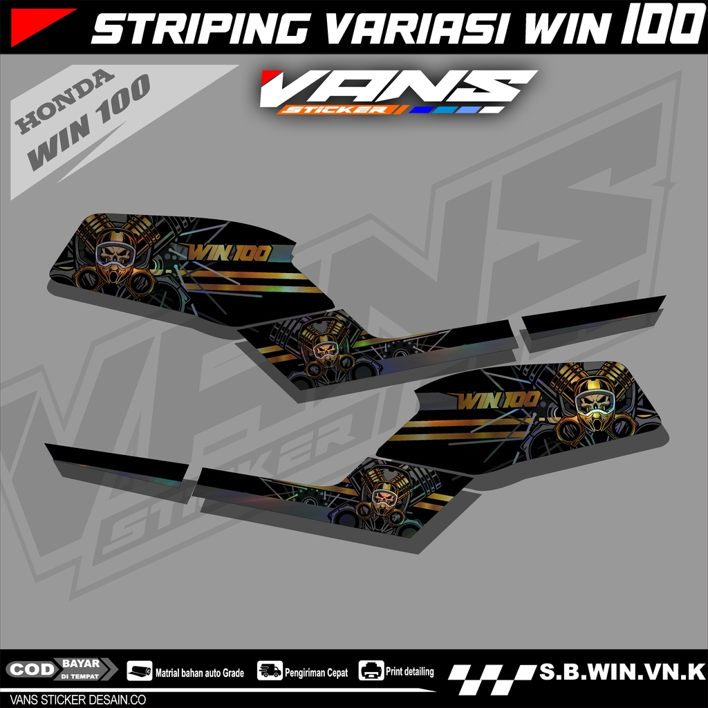 Sticker striping motor honda  win 100 - Lis sticker variasi motor win 100