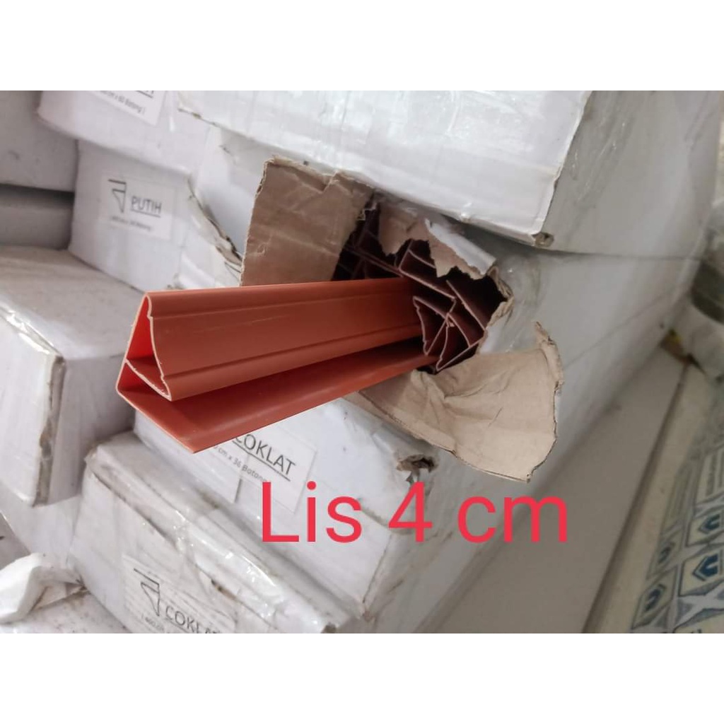 lis plafon coklat | lis plafon pvc | lis plafon 4 cm