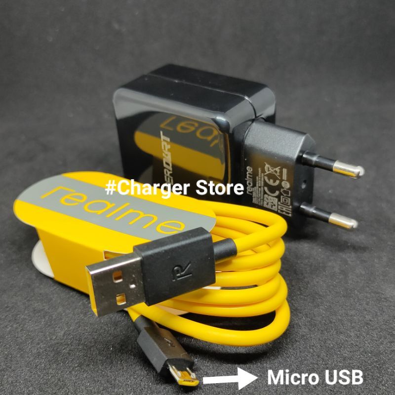 Charger Realme Hitam Micro USB ORIGINAL SUPER DART VOOC 65W