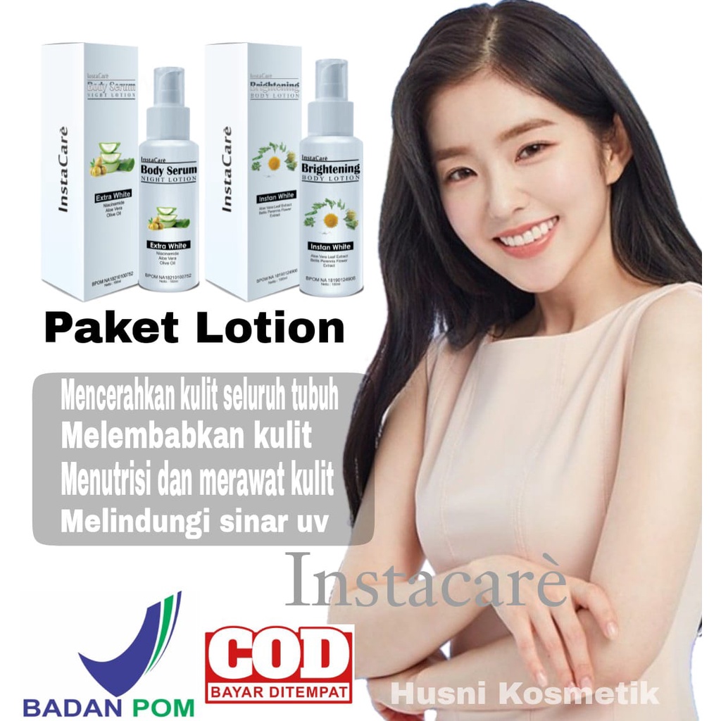 INSTACARE PEMUTIH KULIT SELURUH TUBUH PAKET LOTION PEMUTIH BRIGHTENING HB DOSTING ASLI PENCERAH BADA
