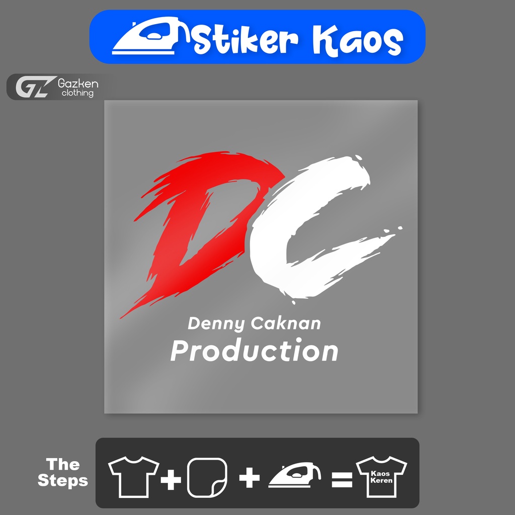 Stiker Kaos DC Music Production Denny Caknan Sticker Sablon Tempelan Baju Musisi Musik Dengan Setrik