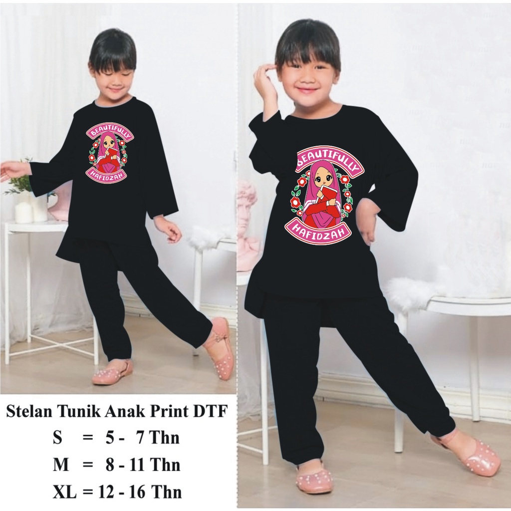 Hzl_outfit Tunik Setelan Anak Perempuan Beautyfully Hafidzah/Tunik Anak Anak