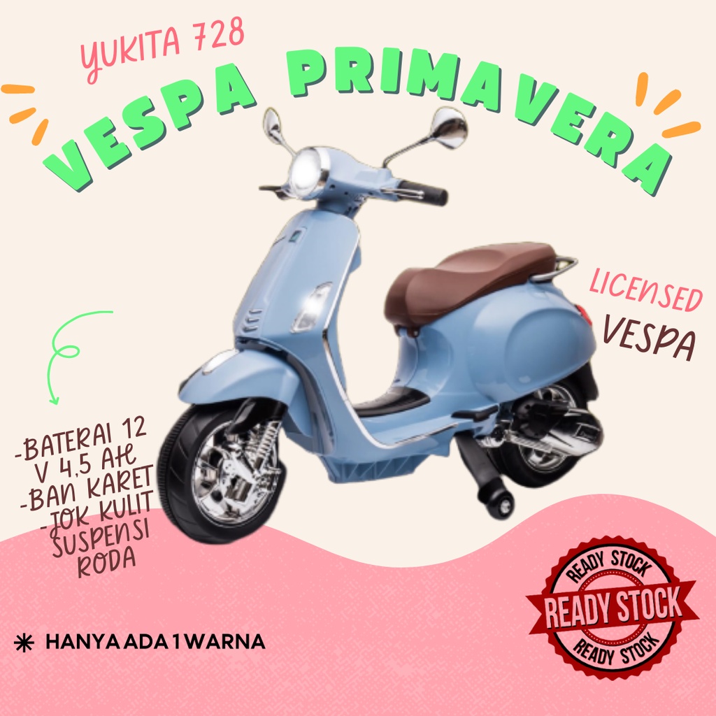 Mainan Anak Motor Aki VESPA PRIMAVERA - YUKITA 728