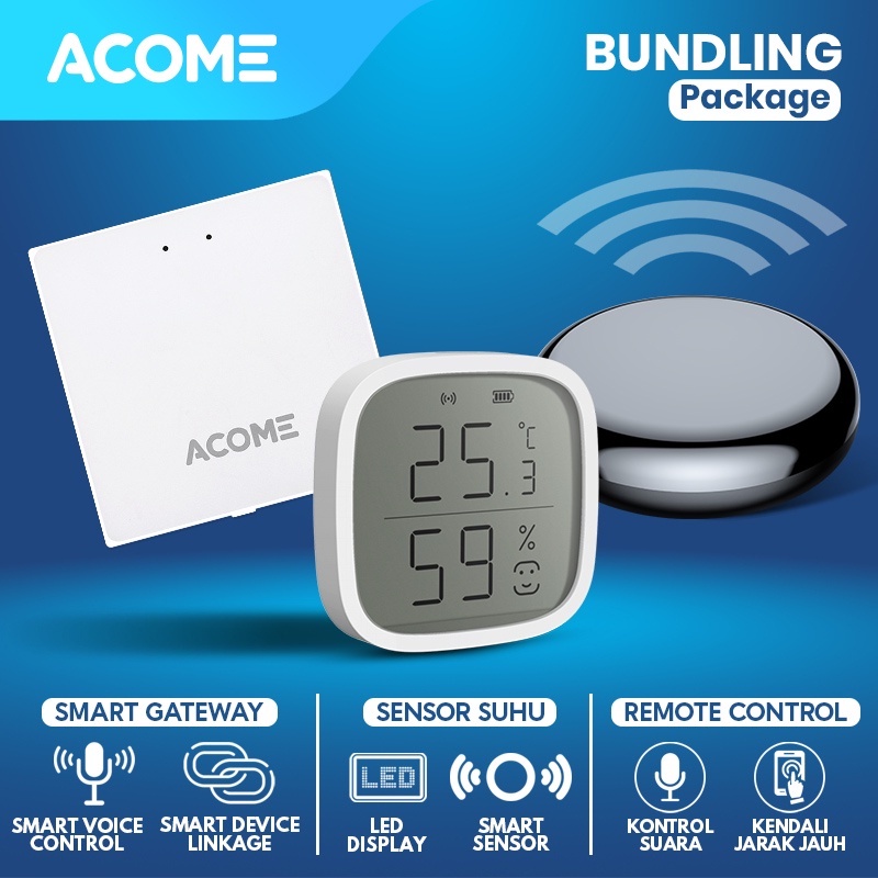 DSTECH - ACOME IOT Smart House Temperature Control Kit AI-GW02 Smart Gateway + Smart Control Sensor 