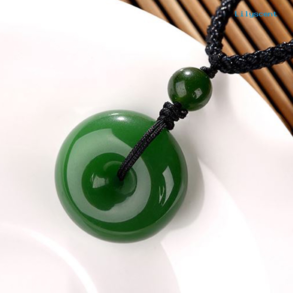 Ls Cina Faux Jade Yongshan Culture Safety Buckle Pendant Kalung Perhiasan Hadiah