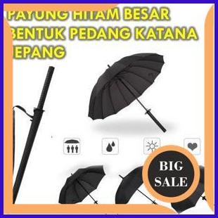 onderdil Payung Besar Warna Hitam Bentuk Pedang Samurai Jepang Kapasitas 2 orang 2ZJN23