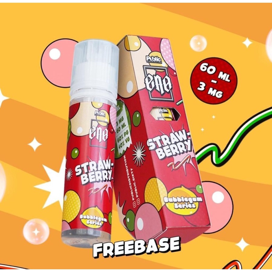 LIQUID ENO STRAWBERRY BUBBLEGUM - ENO FREEBASE BUBBLEGUM SERIES - 60ML