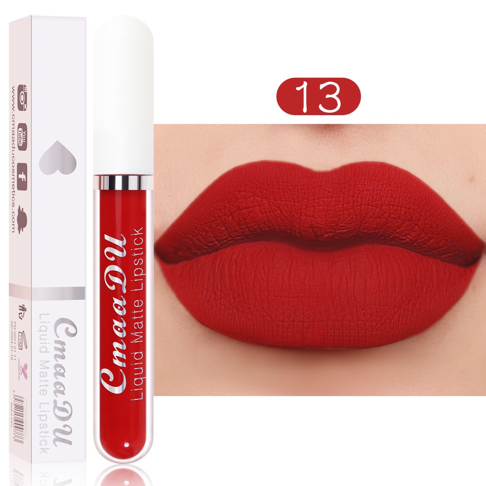 ORIGINAL CMAADU LIQUID MATTE LIPSTICK MINI 18 COLORS WATERPROOF LONGLASTING VELVET KEMASAN PUTIH