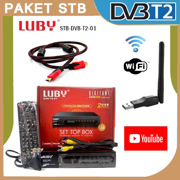 Jual Paket STB SET TOP BOX + Dongle Wifi HDMI Plug N Play Ready Youtube ...