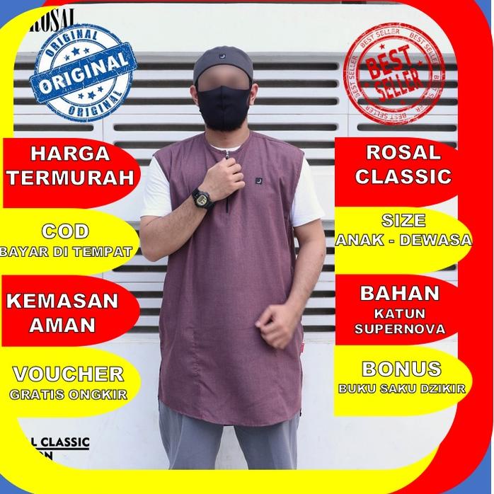 berkualitas ROMPI SHOLAT ROSAL CLASSIC POLOS / BAJU SHOLAT PRIA MURAH / BAJU KOKO PRIA MURAH / ROSAL
