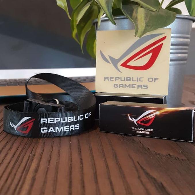 

Hot - tali gantungan id card lanyard nametag kantor kuliah MOBA ASUS ROG import sticker dan .,