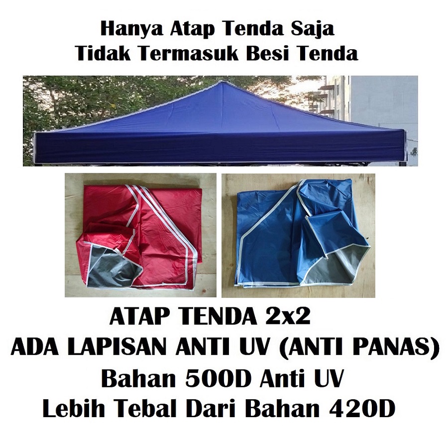 Terpal Atap Tenda Ukuran 2x2 Anti Panas (Bahan Polyester 500D)