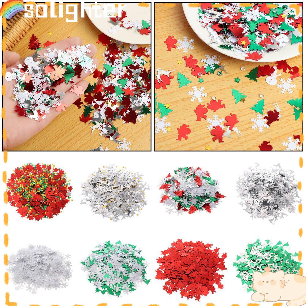 Solighter 30g Christmas Confetti Gift Festival Supply Hiasan Meja Rumah