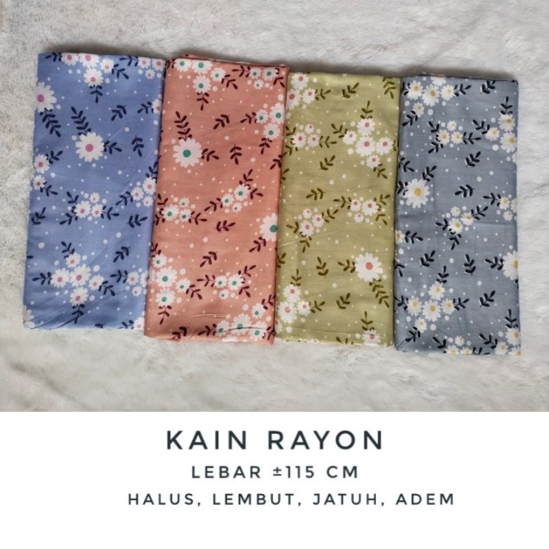 Kain Rayon Motif Bunga (harga per 0.5 m)