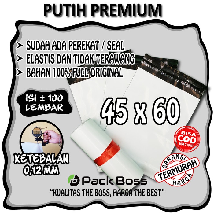 

Alp Polymailer Putih Premium 45X60 (100 Pcs) Packaging Online Shop