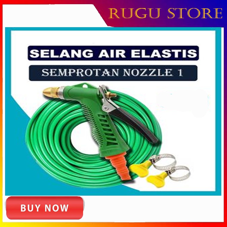 PAKET SEMPROTAN AIR CUCI MOTOR MOBIL - SELANG AIR DOP 5/8 INCH PANJANG 15 METER + 1 PCS KEPALA SEMPROTAN HOSE NOZZLE