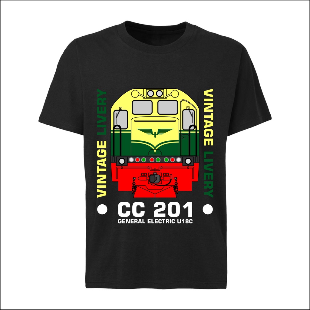 Kaos Railfans Kereta Api Lokomotif CC201 (Dewasa/Anak)