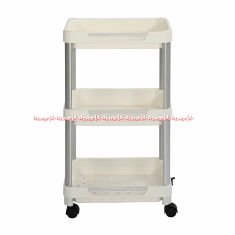 Stora Trolley Rack 3tier Rak Troli 40cm Dengan Roda Warna Putih Bahan Plastik Rak 3 Tingkat White Trolly Trolli Mudah Untuk Dipindahkan