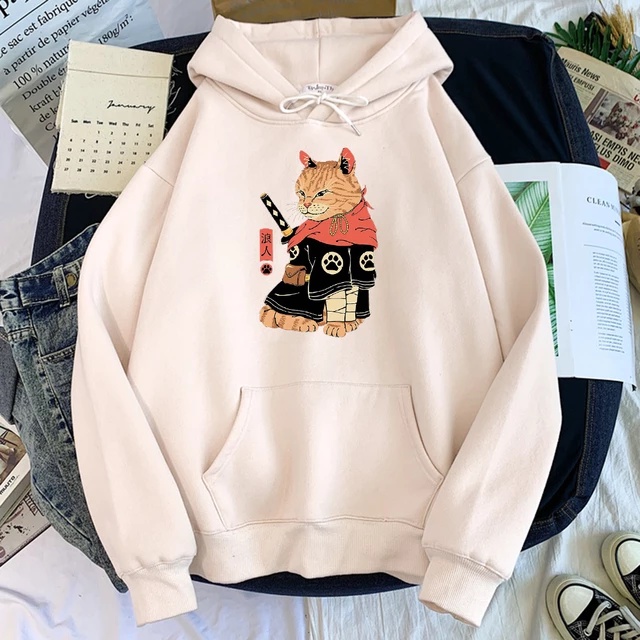 Jumper Hoodie the Cat Samurai II  Sweater Hoodie Trendy II Sweter Oblong Topi Size M - XL ( Pria &amp; Wanita / Anak &amp; Dewasa )