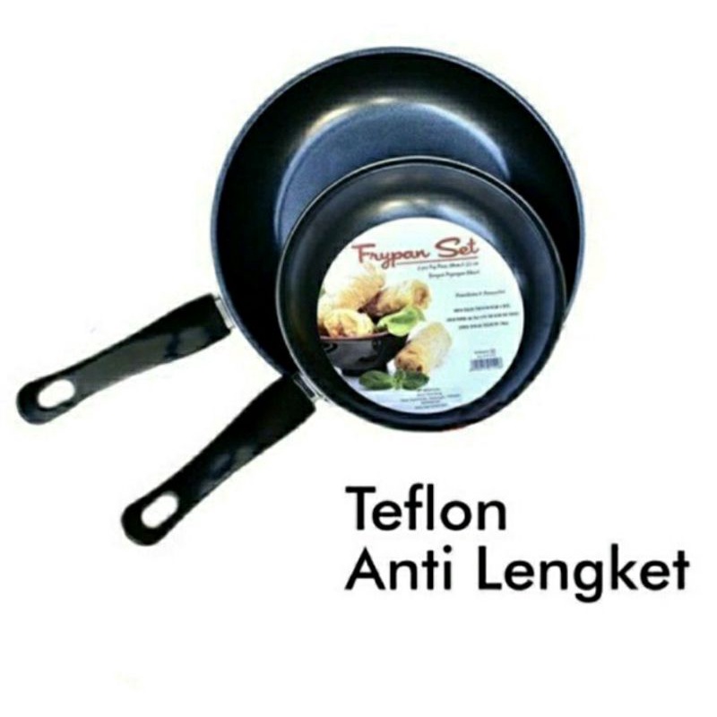 Frypan Set 18cm dan 25cm Telfon Anti Lengket