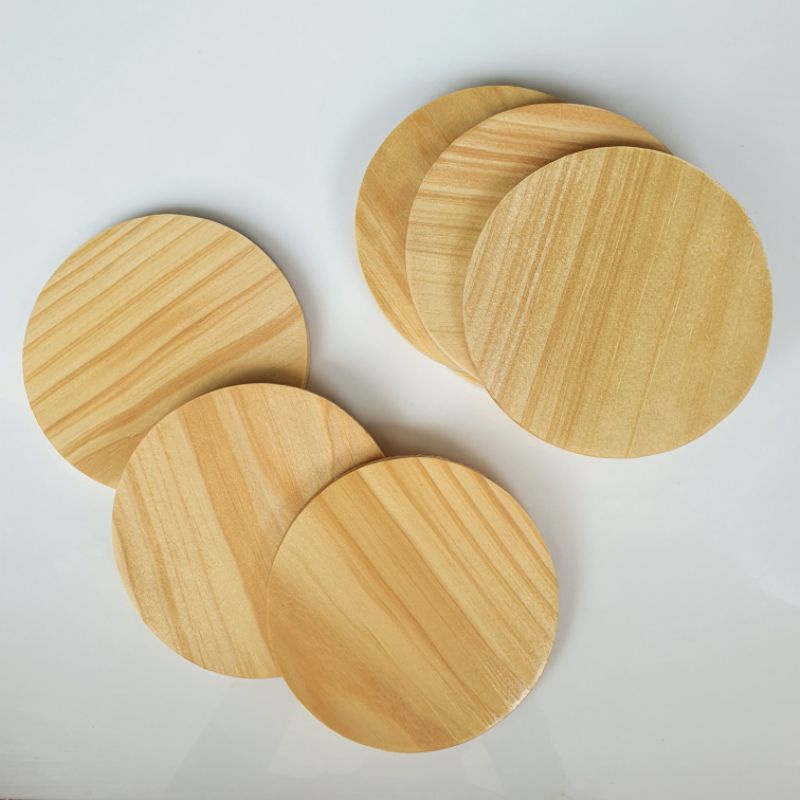 coaster kayu / tatakan lilin/ gelas kayu 10cm