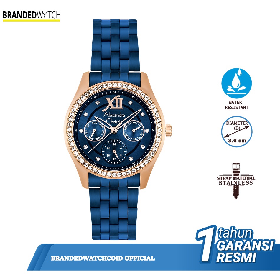 Jam Tangan Wanita Alexandre Christie 2496 BF Black Stainless Steel ORIGINAL/Wanita AC 2496 BF