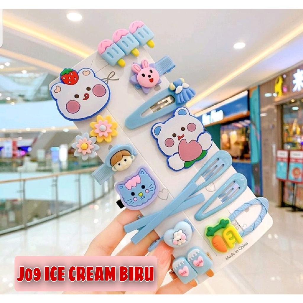 J09 - 1SET ISI 14PCS JEPIT RAMBUT ANAK LUCU KUALITAS IMPORT || JEPIT ANAK KOREAN FASHION MOTIF KARTUN - BD