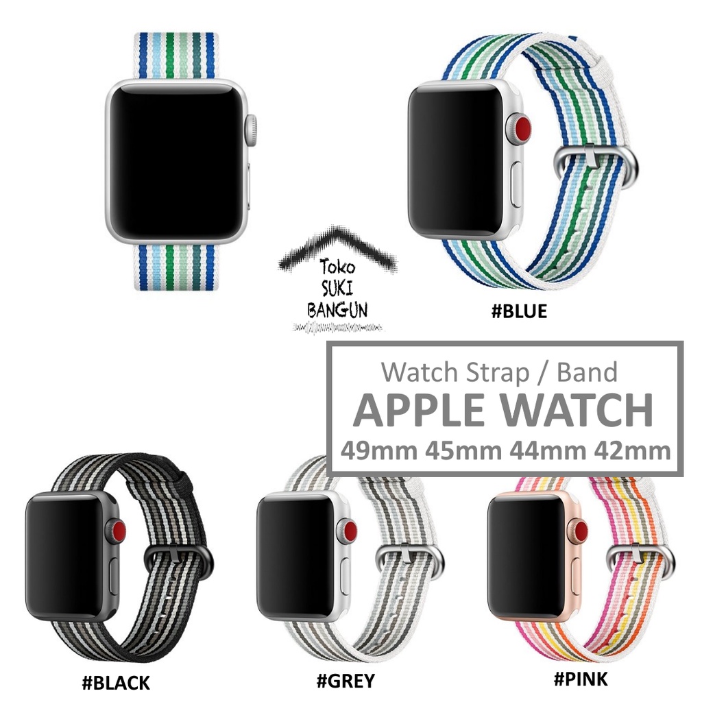 Strap Apple Watch Series Ultra 8 7 6 5 4 3 2 1 45mm 44mm 42mm TALI JAM WOVEN Nylon STRIPE