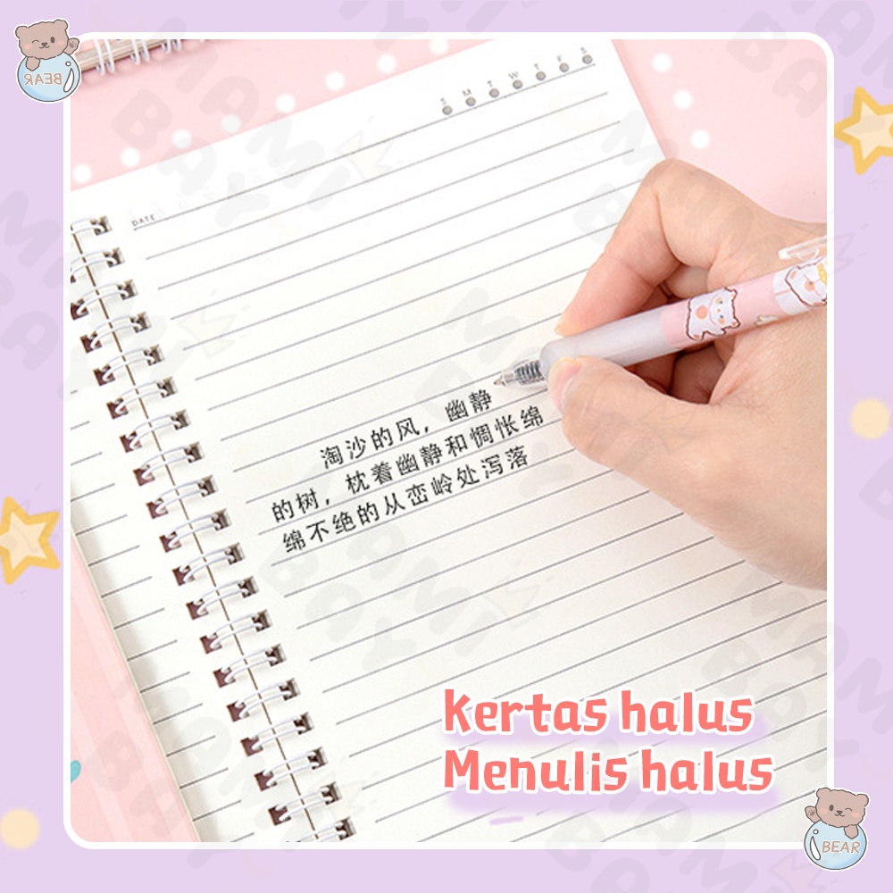 Mamibayi Buku Tulis Ring A5 60 Lembar Buku Catatan A5 Notebook Ring Motif Lucu