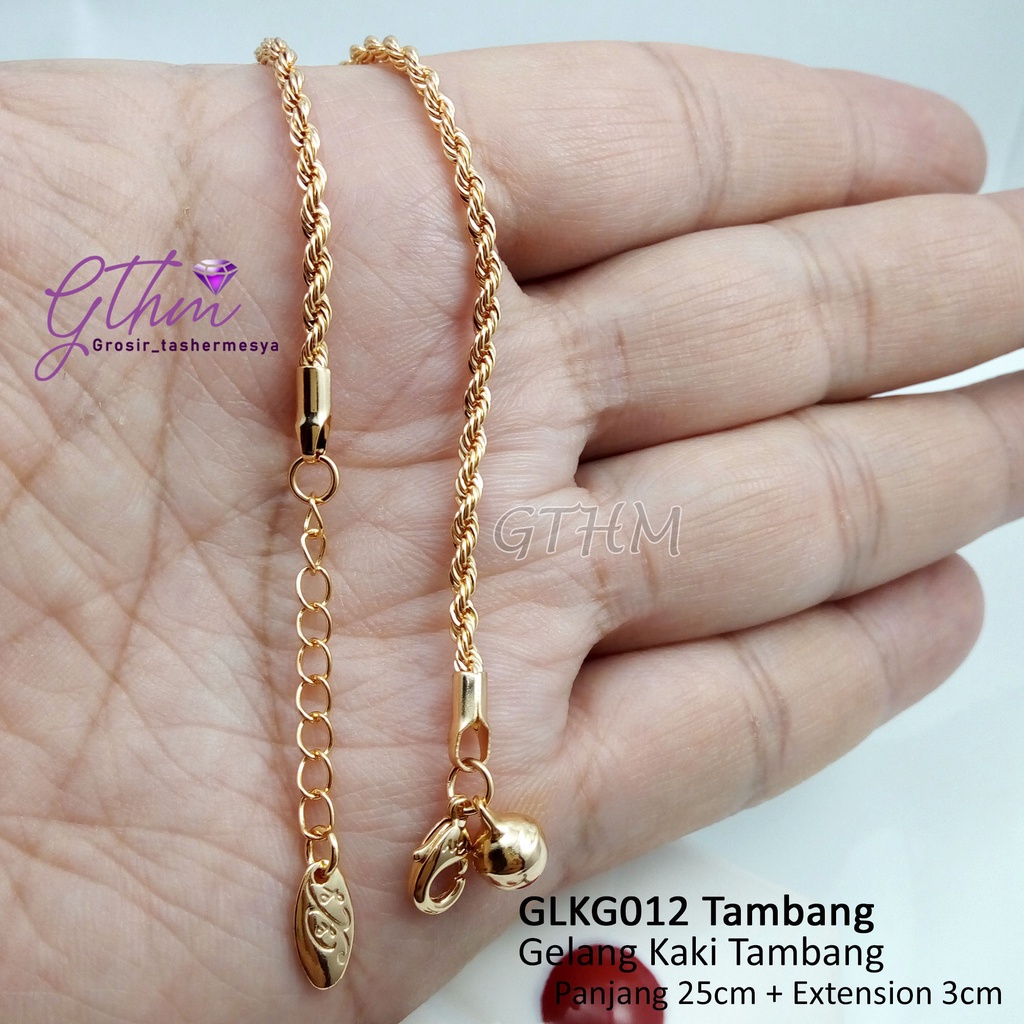 Gelang Kaki Tambang Polos Simple Perhiasan Fashion Import Anti karat glkg012