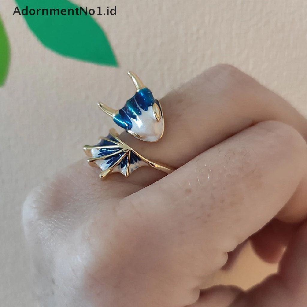 [AdornmentNo1] Langit Berbintang Cincin Pembukaan Naga Biru Kecil Pengerjaan Unik Pesona Perhiasan [ID]